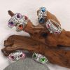 Owl Multicolor Eye Ring Vintage Open Adjustable Rings