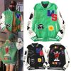 Vintage Casual Baseball Jacket Men's Furry Letters Embroidery Patchwork Streetwear Hip Hop College Style Unisex Varsity Jackets