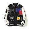 Vintage Casual Baseball Jacket Men's Furry Letters Embroidery Patchwork Streetwear Hip Hop College Style Unisex Varsity Jackets