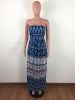 Casual Printed Strapless Maxi Dress