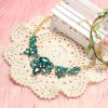 Statement Set Rhinestone Boho Vintage Leaf Necklace and Earrings for Women