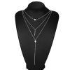 necklace pendant sweater chain women crystal dots multilayer beach accessory