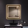 LED Lighted Bathroom Mirror, Horizontal/Vertical Wall Mounted Vanity Mirror with Light, Anti Fog, Dimmable Touch Sensor 5 Size