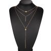 necklace pendant sweater chain women crystal dots multilayer beach accessory