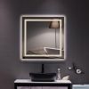 LED Lighted Bathroom Mirror, Horizontal/Vertical Wall Mounted Vanity Mirror with Light, Anti Fog, Dimmable Touch Sensor 5 Size