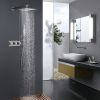 Trustmade 2 Functions Complete Shower Fixtures, 3 Knob Handles Complete Shower Systems, 10 inches Matt Black - 2W03