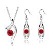 Wholesale Rhinestone Pendant Necklace Earrings Fashion Jewelry Set