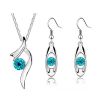 Wholesale Rhinestone Pendant Necklace Earrings Fashion Jewelry Set