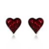 Gothic Necklace Earrings Set for Women Punk Jewelry Sets Red Crystal Heart Rose Choker Tassel Earring Halloween Party Jewelry