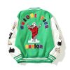 Vintage Casual Baseball Jacket Men's Furry Letters Embroidery Patchwork Streetwear Hip Hop College Style Unisex Varsity Jackets