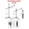 5 Core 360Ã‚Â° Rotating Microphone Stand Dual Mic Clip Boom Arm Foldable Tripod MS DBL