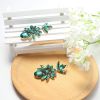 Statement Set Rhinestone Boho Vintage Leaf Necklace and Earrings for Women