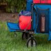 Camping Utility Wagon with Tailgate & Extension Handle; Red/Blue