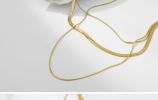 Triple Snake Chain Necklace Women's Stacked Jewelry 14k Gold Plated Stainless Steel