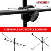 5 Core 360Ã‚Â° Rotating Microphone Stand Dual Mic Clip Boom Arm Foldable Tripod MS DBL