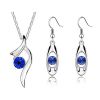 Wholesale Rhinestone Pendant Necklace Earrings Fashion Jewelry Set
