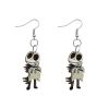 Rongwo Cartoon Halloween Theme Drop Earrings Nightmare Ghost Jack Skull Pumpkin Horror Wood Pendant Dangle Earring for Women